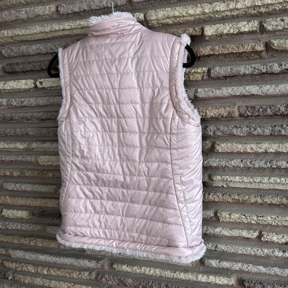 Original Nicole Miller Light Pink Quilted Faux Fur Lined Vest Size Small - Picture 4 of 9